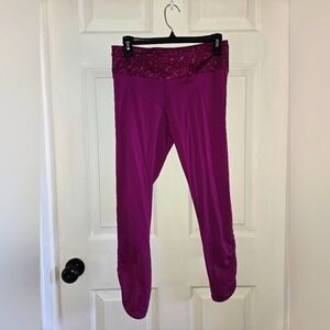 Lululemon Plum Purple Patterned Cropped Leggings